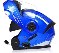 Casque De Moto, Bluetooth Flip-up, Casques Modulaires Certifiés Ece avec Casque Bluetooth, Casque Intégral, Casque De Scooter, Casque De Protection, Doubles Visières Anti-buée, I, XL