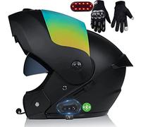 Casque De Moto Bluetooth Sans Fil Pour Scooter Chopper Avec Microphone Et Haut-Parleur - Restez Connecté Même Lorsque Vous Êtes Sur La Route Et Protégé Homologation ECE D,M(57-58CM)