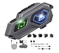 Casque de moto C8 Pro avec intercom, système de communication pour 2 personnes, haut-parleur HD, Bluetooth 5.4 et assistant vocal pour éco