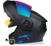 Casque De Moto, Casque D’interphone Bluetooth, Casque Avant Rabattable, Approuvé Dot/ece, Casque Intégral avec Double Visière, Casque De Moto Modulaire pour Hommes Et Femmes, C, S(55~56cm)