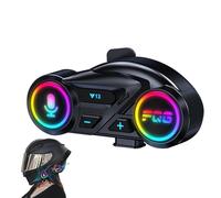 Casque de moto - Casque de moto sans fil avec haut-parleurs, écouteurs à réduction du bruit 800 mAh pour les randonnées, les trajets quotidiens, le vélo, la course, le snowboard, le ski