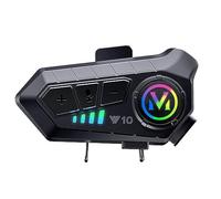 Casque de Moto Casque Mains Suppression du Bruit BT 5.3 interphone avec Micro Souple Prend en Charge la Batterie AI 1000 mAh 300 H en Veille 28 32 H Temps de Conversation IPX6 (Soft Mic)