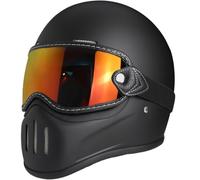 Casque de Moto Casque Modulable Casque Intégral Casque de Scooter Casque de Protection Équipé de Lunettes Pare-Soleil ECE pour Femmes Hommes Adultes Casque Intégral Toutes Saisons E3,XL59~60CM