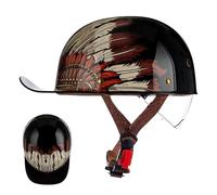 Casque De Moto Casquette De Baseball, Casque De Moto Universel avec Boucle Réglable À Dégagement Rapide par Certification ECE pour Adultes C,XL61-62CM