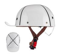 Casque De Moto Casquette De Baseball, Casque De Moto Universel avec Boucle Réglable À Dégagement Rapide par Certification ECE pour Adultes E,XXL63-64CM