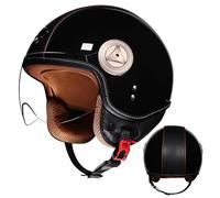 Casque De Moto Classique RéTro 3/4 Ouvert avec VisièRe, Demi-Casque, Certifié Ece, Adapté Aux Hommes Et Aux Femmes Casque De Moto A,L:57-58CM