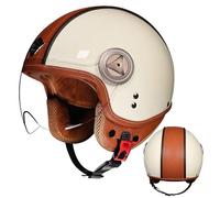 Casque De Moto Classique RéTro 3/4 Ouvert avec VisièRe, Demi-Casque, Certifié Ece, Adapté Aux Hommes Et Aux Femmes Casque De Moto B,2XL:61-62CM