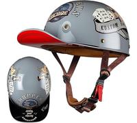 Casque De Moto De Baseball Homologué Dot/ECE pour Adultes, Demi-Casque De Moto Universel avec Boucle À Dégagement Rapide Réglable, pour Vélo, Cruiser, Scooter C,L(57-58CM)