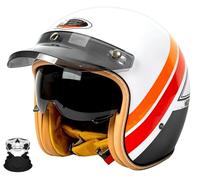 Casque de Moto Demi-Casque certifié ECE Casque Jet pour Hommes et Femmes Casque en Forme de Bol avec visière Demi-Casque adapté à la Conduite en extérieur H,XL