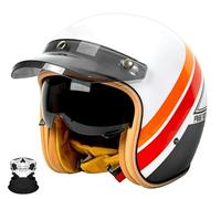 Casque de Moto Demi-Casque certifié ECE Casque Jet pour Hommes et Femmes Casque en Forme de Bol avec visière Demi-Casque adapté à la Conduite en extérieur L,XL