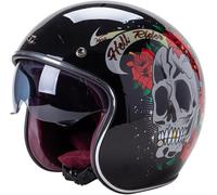 Casque de Moto Demi-Visage Ouvert 3/4 Casque Jet avec Pare-Soleil pour Hommes et Femmes Adultes Casque rétro homologué ECE