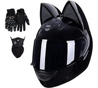 Casque De Moto D'oreille De Chat, Casque Intégral Cool Pour Hommes Et Femmes, Norme De Certification ECE, Convient À Toutes Les Saisons E,M