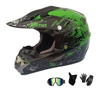 Casque de moto et VTT Casque de course, gants, lunettes, masque Ensemble 4 pièces D, M (54-55 cm)