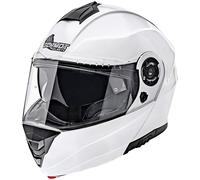 Casque de moto Germot casque pliant GM 960 blanc avec disque antibuée Pinlock®