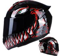 Casque de moto homme femme, grande queue, intégral, racing, course à pied, rouge_L