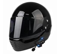 Casque De Moto Intégral Bluetooth avec Visière Casques Intégraux Rétro ECEDOT Homologué Casque Motocross Microphone À Double Haut-Parleur Intégré pour Adultes Hommes Femmes L,M:57-58CM