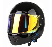 Casque De Moto Intégral Bluetooth avec Visière Casques Intégraux Rétro ECEDOT Homologué Casque Motocross Microphone À Double Haut-Parleur Intégré pour Adultes Hommes Femmes M,L:59-60CM