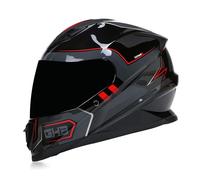 Casque de Moto intégral, Casque de Route Unisexe, Casque de Moto à Double visière, certifié ECE 22.06, Convient aux Adultes des Deux sexes. D,L