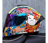 Casque de Moto Intégral Casques de Moto Modulaires pour Adultes Unisexes Vélo de Rue Cruiser Rouleau avec Double Visière Pare-Soleil Casque de ECE D1,M57~58CM