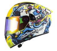 Casque de moto intégral, couleurs de verres disponibles avec double visière antibuée, casque de moto intégral homologué ECE/DOT pour hommes et femmes C,M=57~58cm