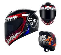 Casque de Moto intégral Haut de Gamme, homologué Dot ECE, visière antibuée, Doublure Amovible, Protection UV pour Moto de Route, Cruiser, Scooter, Course, Tourisme,Color S-L