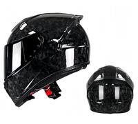 Casque De Moto Intégral Léger en Fibre De Carbone avec Visière Teintée pour Adultes Hommes Et Femmes, Homologué ECE B,XXL63-64CM
