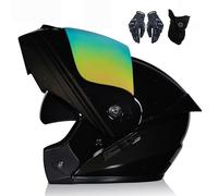 Casque De Moto IntéGral Modulable à Double VisièRe, Certifié Ece pour Cyclomoteurs Et Courses De Rue pour Hommes Et Femmes Adultes N,L:57-58CM