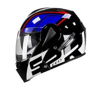 Casque De Moto IntéGral Modulable avec Double VisièRe, Casque De Moto LéGer Homologué Ece pour Hommes Et Femmes B,L:59-60CM