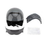 Casque DE Moto INTÉGRAL Respirant ABS BOÎTIER RÉSISTANT AUX Accidents Casque DE Moto À Face Ouverte APPROUVÉ par Dot Gris Ciment (S)
