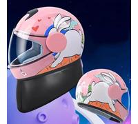Casque De Moto Intégral Rétro Pour Enfants Casque Électrique Route Quatre Saisons Moteur Intégral Casque Avec Pare-Soleil 6-12 Ans Pour Garçons Et Filles A, 48~55CM