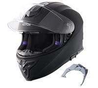 Casque de Moto Intégral-VEVOR-Casque Smart Street ABS et Haute Densité-avec Emplacement Bluetooth et Lentille Interchangeable L