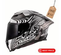 Casque de moto LS2 FF807 DRAGON Enthum Silver FREE Dark Visor & Clear Pinlock