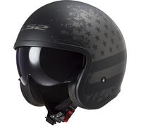 LS2 Helmets – Casque ouvert OF599 Spitfire II Flag – Mat noir/gris foncé – Taille M (57/58)