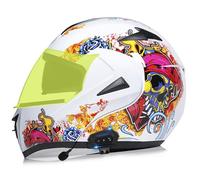 Casque De Moto Modulable À Double Visière avec Bluetooth Intégré, Casque Intégral avec Haut-parleurs Et Microphone Intégrés, Homologué Dot Et ECE pour Hommes Et Femmes,A 3- m (57_58)