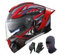Casque De Moto Modulable Adulte, Homologué ECE 22.06, Casque Intégral À Double Visière Relevable Pour Homme Et Femme, Moto, Quad, SSV, Motoneige, Trail, 4X4, Moto De Route 6,XL/(60~62cm)