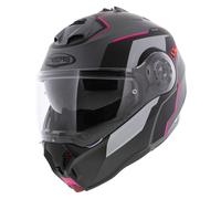 Casque de moto modulable Caberg Duke Evo Move noir mat gris rose