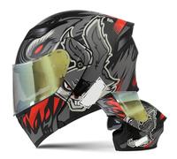 Casque de Moto Modulable Casque Intégral a Double Visière Certifié ECE pour Adultes Femmes et Hommes Casque Intégré Scooter Cyclomoteur Course de Rue E1,L57~58CM
