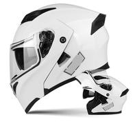 Casque de Moto Modulable Casque Intégral a Double Visière Certifié ECE pour Adultes Femmes et Hommes Casque Intégré Scooter Cyclomoteur Course de Rue A,L57~58CM