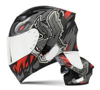 Casque de Moto Modulable Casque Intégral a Double Visière Certifié ECE pour Adultes Femmes et Hommes Casque Intégré Scooter Cyclomoteur Course de Rue F1,L57~58CM