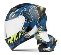 Casque de Moto Modulable Casque Intégral a Double Visière Certifié ECE pour Adultes Femmes et Hommes Casque Intégré Scooter Cyclomoteur Course de Rue F,L57~58CM