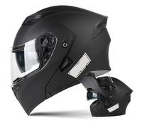 Casque de Moto Modulable Casque Intégral a Double Visière Certifié ECE pour Adultes Femmes et Hommes Casque Intégré Scooter Cyclomoteur Course de Rue C,M55~57CM