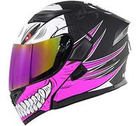 Casque De Moto Modulable Casques Avant Rabattables avec Double Visière Casque Intégral De Course Casque Homologué ECE pour Hommes Femmes A,M(55-56cm)