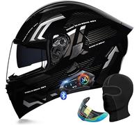 Casque De Moto Modulable Intégral, Homologué Dot/ECE, avec Double Haut-Parleur Intégré, pour Adulte, pour Homme Et Femme, pour Cruiser, Vélo De Rue, Scooter D,M=57~58CM
