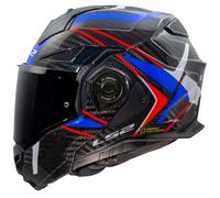 Casque de moto modulaire à rabat LS2 FF901 ADVANCE X CARBON FUTURE II BLANC...