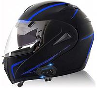 Casque de moto modulaire Bluetooth, avec casques modulaires intégraux à double visière pour hommes et femmes, Protection de la tête de casque de moto pour adulte, approuvé ECE F,S