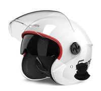 Casque De Moto Modulaire De Taille Moyenne Rétro Open Face 3/4 Adulte Hommes Femmes D’été Moto Scooter Cyclomoteur Casque De Rue Léger Approuvé Dot/ece, E, 56-62CM