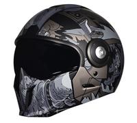 Casque De Moto Modulaire Intégral Casque avec Double Visière Anti-UV Anti-Collision Casques Integral Modulable for Hommes Et Femmes DOTECE Homologué 6,XL:61-62CM