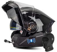 Casque De Moto Modulaire Intégré Bluetooth avec Double Visière Casque Rabattable Approuvé par La Norme Ece Casque Modulaire D’Accident De Moto pour Hommes Femmes