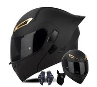 Casque de Moto modulaire Rabattable for Hommes et Femmes, Casque de Moto intégral léger avec Double Pare-Soleil, système de Ventilation, certifié Dot/ECE(L,XL(61~62cm))