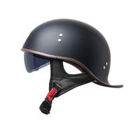 Casque De Moto Noir - Casque De Moto Tout-Terrain Demi-Visage avec Queue De Canard,Fermeture Ventilée à dégagement Rapide pour Aventuriers Hommes Jeunes Femmes Conduite De Rue Quotidiens Trajets